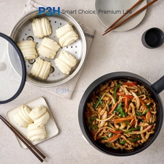 Nồi điện đa năng LocknLock 4 trong 1 EJP421WHT dung tích 2L tích hợp nướng chiên hấp lẩu tiện lợi công suất 1000W P3H