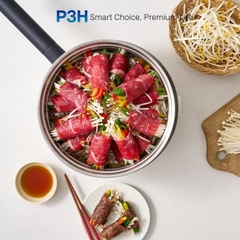 Nồi điện đa năng LocknLock 4 trong 1 EJP421WHT dung tích 2L tích hợp nướng chiên hấp lẩu tiện lợi công suất 1000W P3H