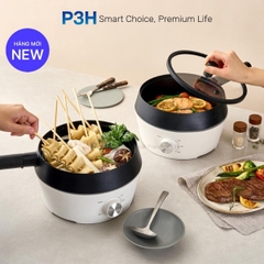 Nồi điện đa năng LocknLock 4 trong 1 EJP421WHT dung tích 2L tích hợp nướng chiên hấp lẩu tiện lợi công suất 1000W P3H