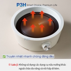 Nồi điện đa năng LocknLock 4 trong 1 EJP421WHT dung tích 2L tích hợp nướng chiên hấp lẩu tiện lợi công suất 1000W P3H