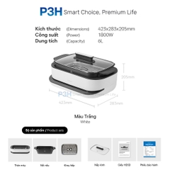 Nồi Điện Đa Năng LocknLock 6L 1800W Giải Pháp Nấu Ăn Toàn Diện Cho Gia Đình Hiện Đại EJP261WHT P3H