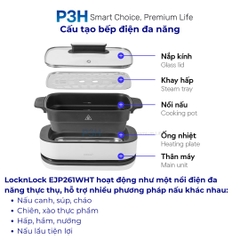 Nồi Điện Đa Năng LocknLock 6L 1800W Giải Pháp Nấu Ăn Toàn Diện Cho Gia Đình Hiện Đại EJP261WHT P3H