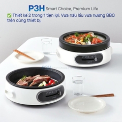 Nồi Điện Đa Năng LocknLock Nướng & Lẩu 2 Trong 1 nồi lẩu dung tích 4L Nồi ướng 26cm Xanh Navy EJP542NVY EJP544WHT
