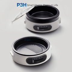 Nồi Điện Đa Năng LocknLock Nướng & Lẩu 2 Trong 1 nồi lẩu dung tích 4L Nồi ướng 26cm Xanh Navy EJP542NVY EJP544WHT