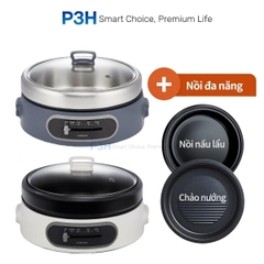 Nồi Điện Đa Năng LocknLock Nướng & Lẩu 2 Trong 1 nồi lẩu dung tích 4L Nồi ướng 26cm Xanh Navy EJP542NVY EJP544WHT