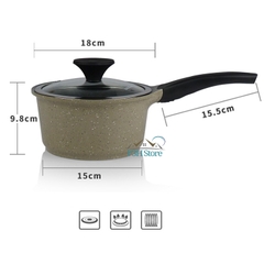 Nồi vân đá 1 tay cầm Lock&Lock dòng Stone 7 lớp size 18cm LCA6181D