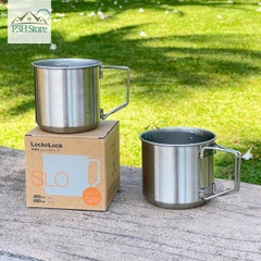 Set 2 ly inox LocknLock SLO dung tích 450ml và 500ml nhỏ gọn dành cho dã ngoại , du lịch LHC7003
