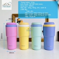 Bình giữ nhiệt LocknLock Daily Macaron LHC3292 Nắp mở một chạm Dung tích 480ML
