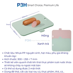 Thớt Nhựa Kháng Khuẩn Inochi Yoko – Cứng Cáp, Chống Trượt, Dùng Được 2 Mặt P3H
