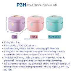 Thùng giữ nhiệt LocknLock Macaron Ice Cooler 7L Giữ lạnh tiện lợi, phong cách thời thượng LIC101 P3H