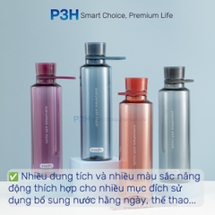 Bình nước thể thao nhựa Tritan Inochi Kita Slim 350ml, 500ml, 700ml nắp vặn kín nước quai xách tiện lợi P3H Store