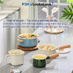 Nồi Tráng Men Lock&Lock Suit Mellow – Thiết Kế Tối Giản, nhỏ gọn nhiều kích cỡ dùng được bếp từ P3H