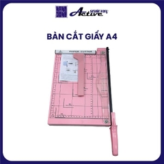 Bàn cắt giấy A4 sắt - Có thanh chặn giấy - Màu Hồng