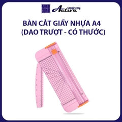 Bàn cắt giấy nhựa mini A4 dao trượt - Có Thước
