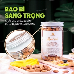 Hạt dinh dưỡng mix 7 loại TANU NUTS hũ 500g, hạt ngũ cốc bà bầu gồm macca, óc chó, hạnh nhân, điều, nho, xoài, việt quất