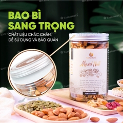 Hạt dinh dưỡng mix 6 loại TANU NUTS hũ 500g,hạt ngũ cốc bà bầu gồm macca, óc chó vàng - đỏ, hạnh nhân, bí xanh, hạt điều