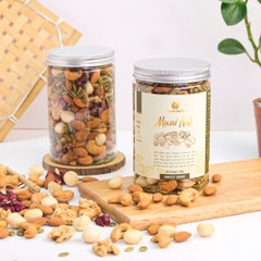 Hạt dinh dưỡng mix 6 loại TANU NUTS hũ 500g,hạt ngũ cốc bà bầu gồm macca, óc chó vàng - đỏ, hạnh nhân, bí xanh, hạt điều