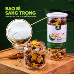 Granola siêu hạt 15% yến mạch TANU NUTS, hạt ngũ cốc granola ăn kiêng giảm cân không đường tốt cho gym, yoga hũ 500g