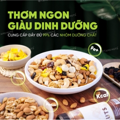 Hạt dinh dưỡng mix 7 loại TANU NUTS hũ 500g, hạt ngũ cốc bà bầu gồm macca, óc chó, hạnh nhân, điều, nho, xoài, việt quất