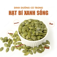 Hạt bí sống TANU NUTS túi 500g, hạt bí xanh tách vỏ Ấn Độ, làm sữa, nấu ăn tốt cho bà bầu, bé