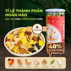 Granola siêu hạt TANU NUST 35% yến mạch, ngũ cốc granola ăn kiêng dinh dưỡng giảm cân gym yoga hũ 500g