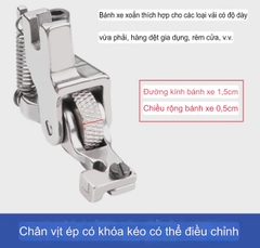 Chân vịt tra khóa CHỐNG NHĂN S518L ĐIỀU CHỈNH DÂY KHÓA 2-4mm dùng cho máy may 1 kim công nghiệp (giá 1 cái)
