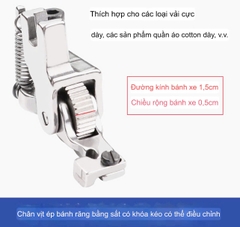 Chân vịt tra khóa CHỐNG NHĂN S518L ĐIỀU CHỈNH DÂY KHÓA 2-4mm dùng cho máy may 1 kim công nghiệp (giá 1 cái)