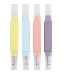 Dụng cụ xỏ kim và tháo chỉ rọc rạch khuyết 2 ĐẦU có nắp đậy tiện dụng (GIÁ 1 CÁI)
