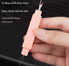 Dụng cụ xỏ kim và tháo chỉ rọc rạch khuyết 2 ĐẦU có nắp đậy tiện dụng (GIÁ 1 CÁI)