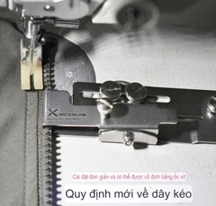 Cữ tra dây khoá kéo ĐA NĂNG KIỂU MỚI, chạy dây khoá máy may dùng cho máy may 1 kim công nghiệp (Tặng kèm 02 ốc bắt cữ)