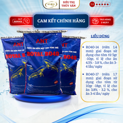 THỨC ĂN CHO TÔM THẺ ANT-  ROYA RO40 -40 ĐẠM- BAO 20 KG