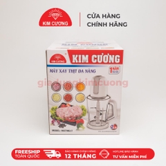 Máy Xay Thịt Đa Năng 2 Lít 6 Lưỡi Thép Không Gỉ - Thương Hiệu Kim Cương [Bảo Hành]