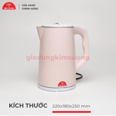 Ấm Đun Siêu Tốc 2.2 Lít Kim Cương - Nhựa Inox 2 Lớp [Bảo Hành Chính Hãng 12 Tháng]