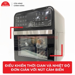Nồi Chiên Không Dầu Kim Cương - Dung Tích 12 Lít [Bảo Hành Chính Hãng 1 Đổi 1]