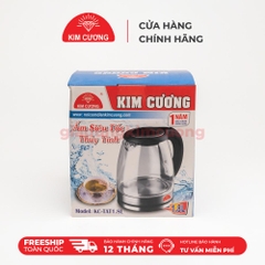 Ấm Đun Siêu Tốc Thủy Tinh 1.8 Lít Kim Cương [Bảo Hành Chính Hãng 12 Tháng]