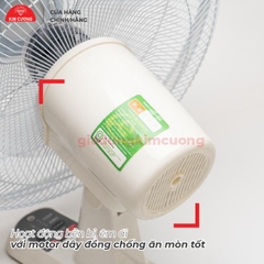 Quạt Treo Tường Remote Kim Cương - Điều Khiển Từ Xa [Bảo Hành Chính Hãng 12 Tháng]