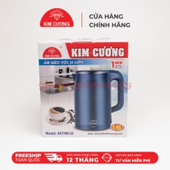 Ấm Đun Siêu Tốc 2 Lớp 1.8 Lít Kim Cương [Bảo Hành Chính Hãng 12 Tháng]