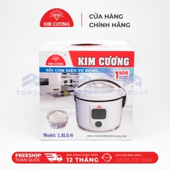 Nồi Cơm Điện Kim Cương - Nắp Gài Chống Dính 1.8 Lít Thông Minh [Chính Hãng]