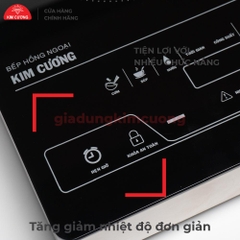 Bếp Hồng Ngoại Kim Cương Thân Inox [ Bảo Hành Chính Hãng 12 Tháng ]