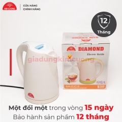 Ấm Đun Siêu Tốc Kim Cương 1.8 Lít Nhựa Cao Cấp [Bảo Hành Chính Hãng 12 Tháng]