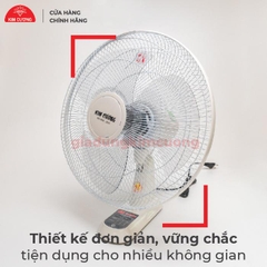 Quạt Treo Tường Remote Kim Cương - Điều Khiển Từ Xa [Bảo Hành Chính Hãng 12 Tháng]