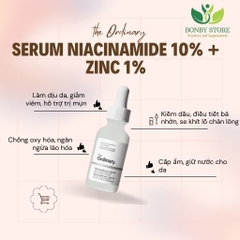 Tinh chất trị mụn, se khít lỗ chân lông The Ordinary Niacinamide 10% + Zinc 1%