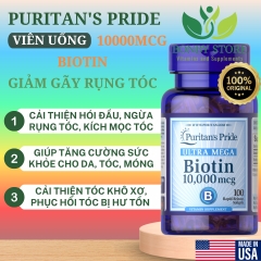 Viên uống mọc tóc biotin Puritan's Pride Biotin-100 viên