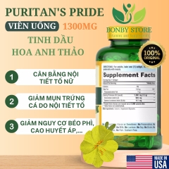 viên uống tinh dầu hoa anh thảo 1300mg của Mỹ 120 viên