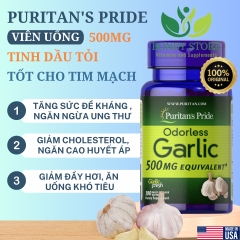 viên uống tinh dầu tỏi không mùi 500mg của Mỹ 100 viên
