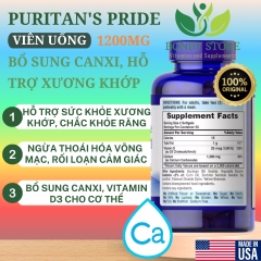 viên uống bổ sung canxi 1200mg của Puritan 100 viên