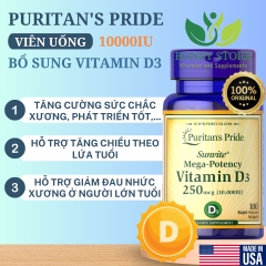 viên uống bổ sung vitamin D3 10000IU của Mỹ 100 viên