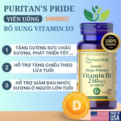 viên uống bổ sung vitamin D3 10000IU của Mỹ 200 viên