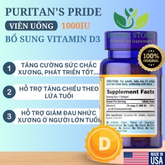 viên uống bổ sung vitamin D3 1000IU của Mỹ 100 viên