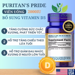 viên uống bổ sung vitamin D3 2000IU của Mỹ 100 viên